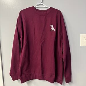 embroidered angel dust hazbin‎ hotel maroon sweatshirt 2xl cotton poly